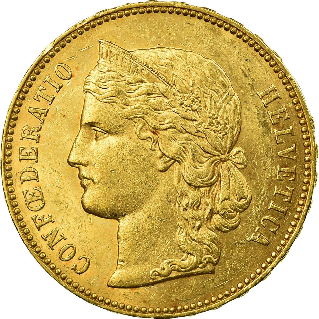 Moneda, Suiza, 20 Francs, 1892, Bern, EBC+, Oro, KM:31.3