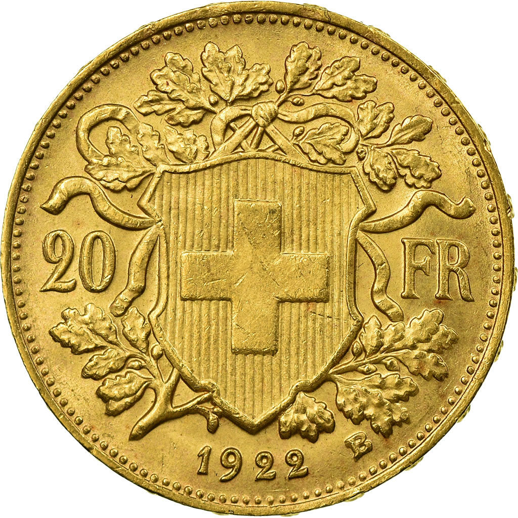 Moneda, Suiza, 20 Francs, 1922, Bern, SC+, Oro, KM:35.1