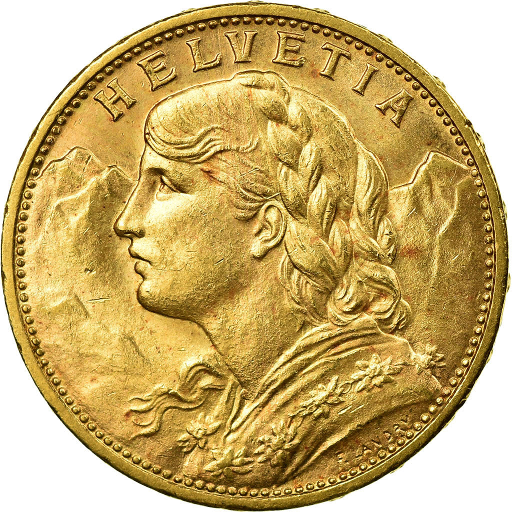 Moneda, Suiza, 20 Francs, 1914, Bern, SC, Oro, KM:35.1
