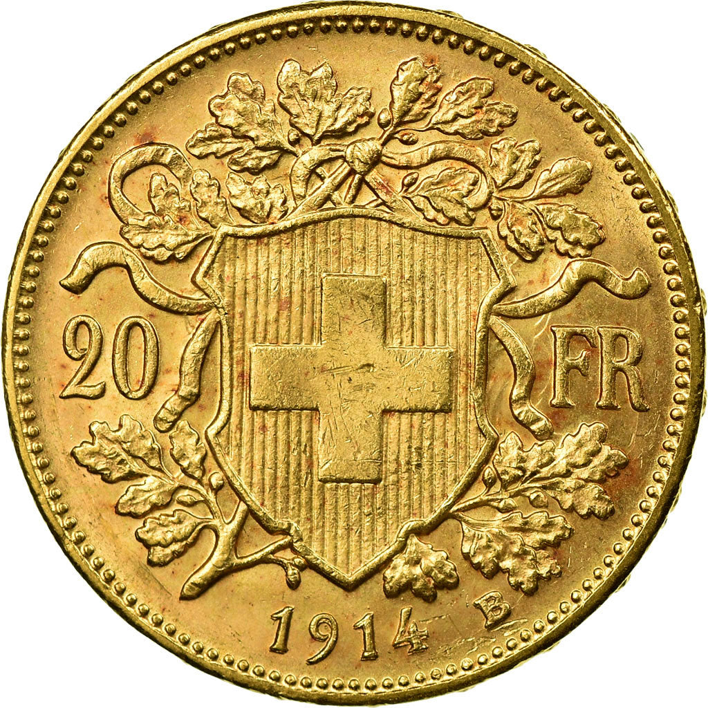 Moneda, Suiza, 20 Francs, 1914, Bern, SC, Oro, KM:35.1
