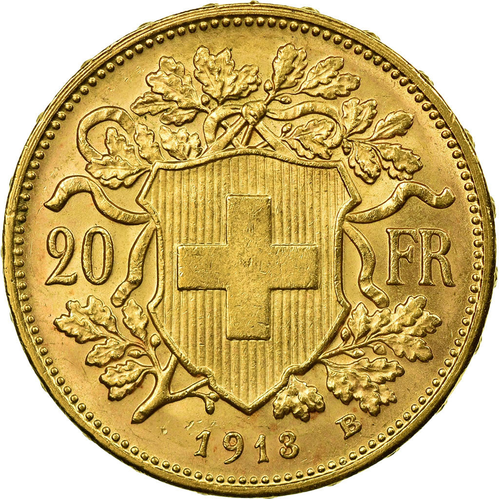 Moneda, Suiza, 20 Francs, 1913, Bern, SC, Oro, KM:35.1