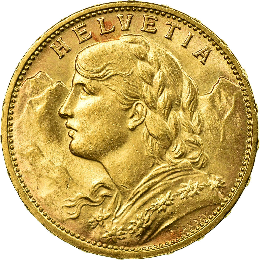 Moneda, Suiza, 20 Francs, 1913, Bern, SC, Oro, KM:35.1