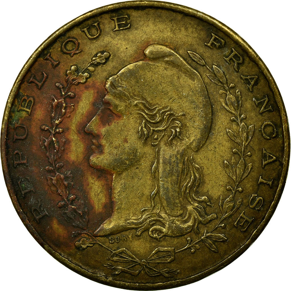 Coin, France, Chambre de Commerce, Bône, 1 Franc, EF(40-45), Brass, Elie:15.3