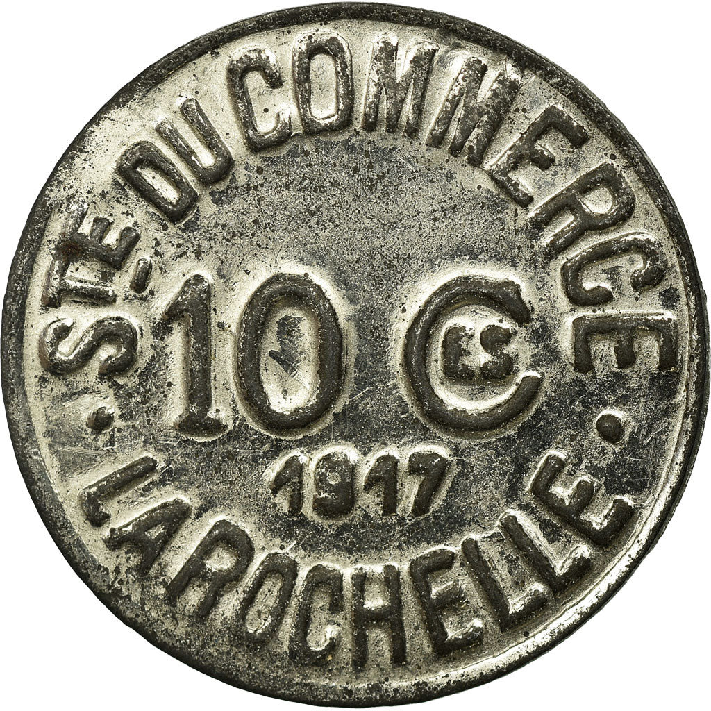 Coin, France, Société du Commerce, La Rochelle, 10 Centimes, 1917, AU(50-53)