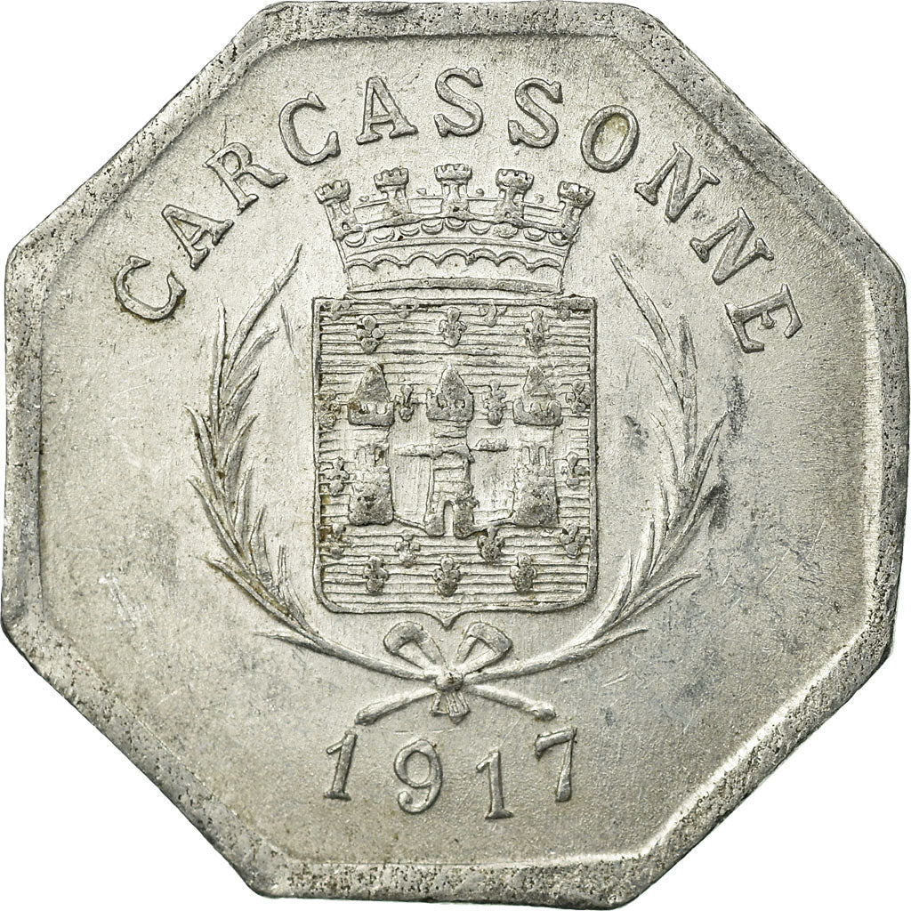 Coin, France, Union des Commerçants, Carcassonne, 25 Centimes, 1917, AU(55-58)