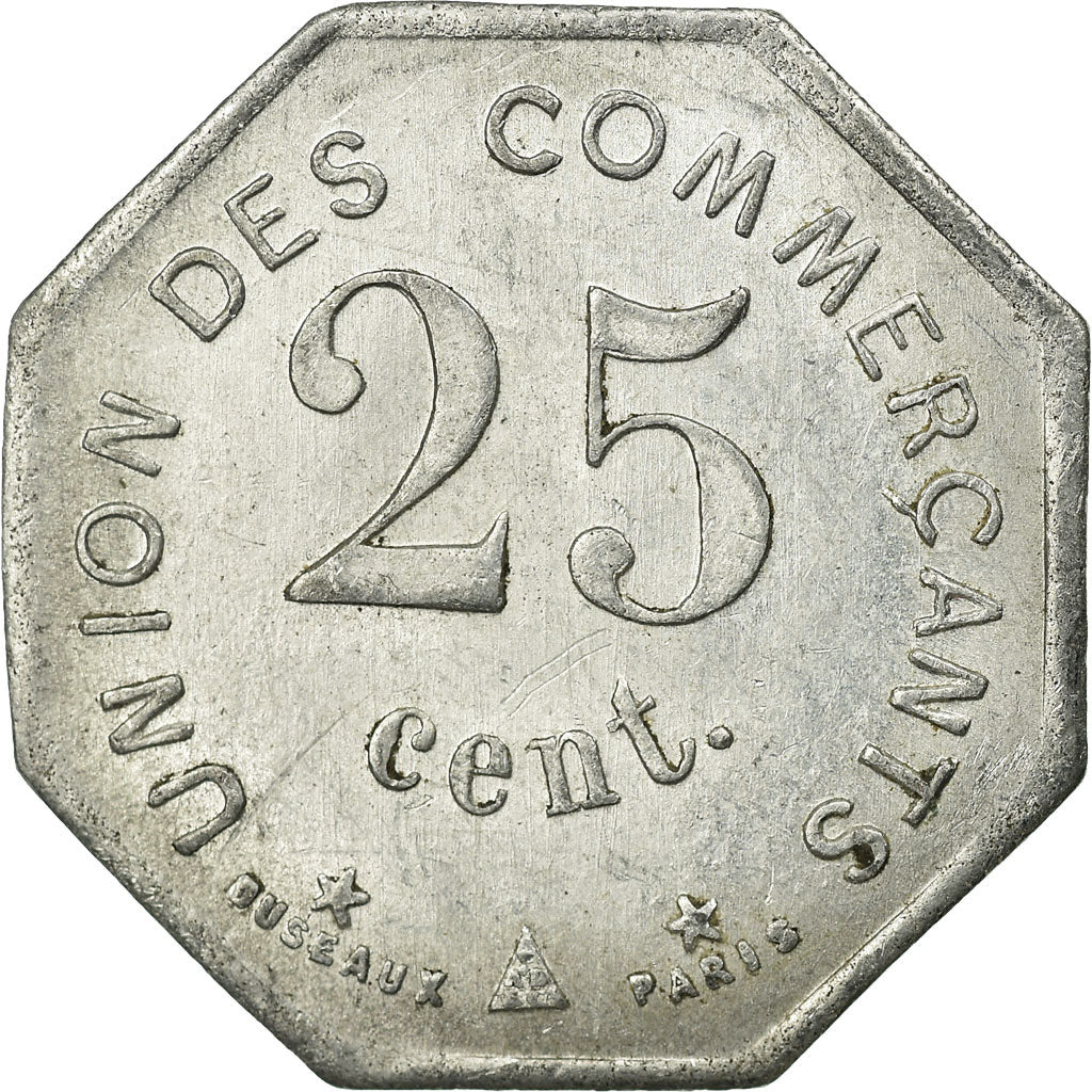 Coin, France, Union des Commerçants, Carcassonne, 25 Centimes, 1917, AU(55-58)
