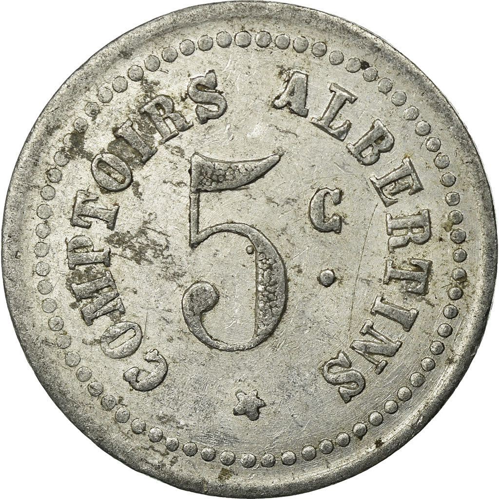Münze, Frankreich, Comptoirs Albertins, Albert, 5 Centimes, SS, Aluminium