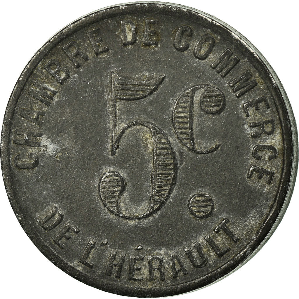 Moneta, Francja, Chambre de Commerce de l'Hérault, 5 Centimes, Undated