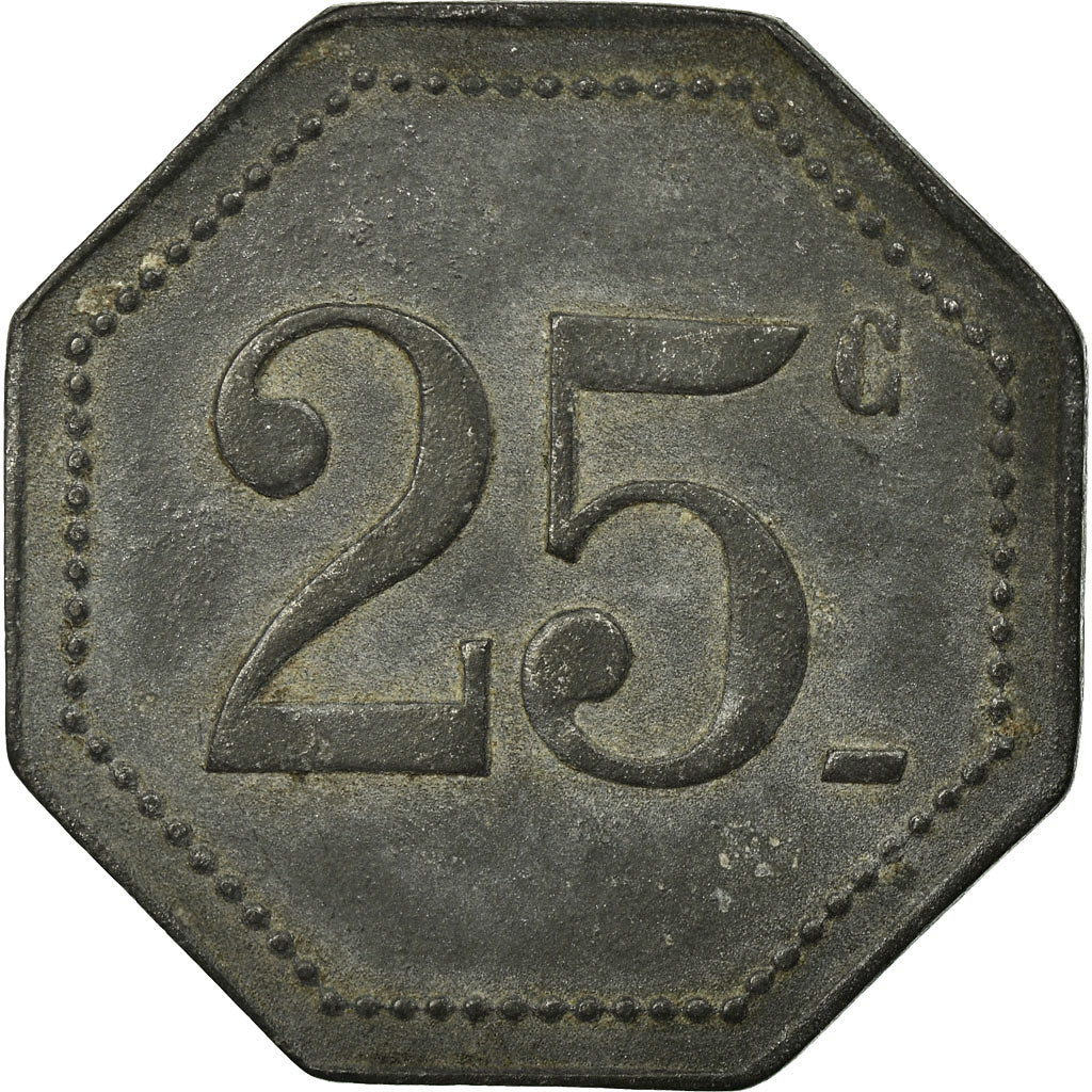 Coin, France, A l'Aiglon, Narbonne, 25 Centimes, 1917, EF(40-45), Zinc