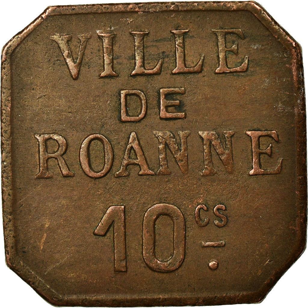 Coin, France, Ville de Roanne, Roanne, 10 Centimes, EF(40-45), Copper, Elie:10.1
