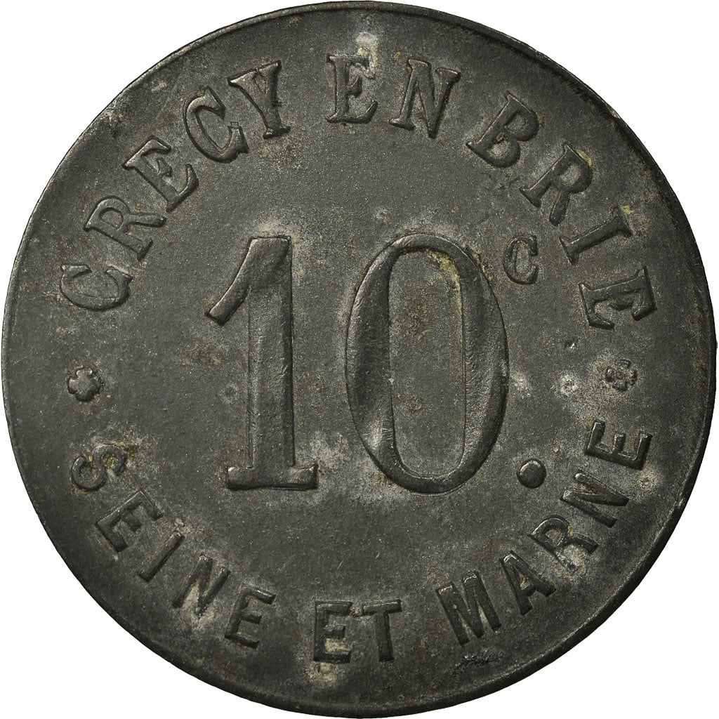 Münze, Frankreich, Crécy-en-Brie, Crécy-la-Chapelle, 10 Centimes, SS, Zinc