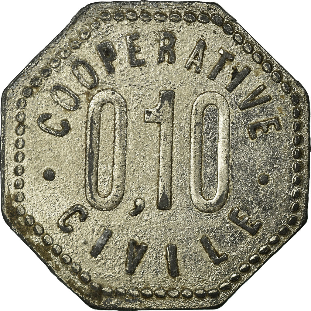 Coin, France, La Forézienne, Coopérative Civile, Charlieu, 10 Centimes