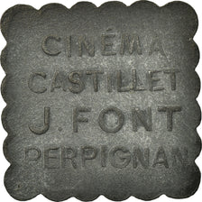 Coin, France, Cinéma Castillet, J. FONT, Perpignan, 5 Centimes, 1917-1921