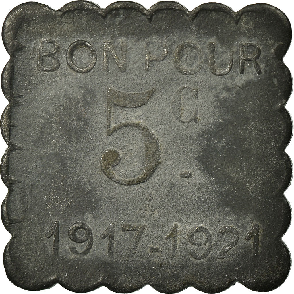 Coin, France, Cinéma Castillet, J. FONT, Perpignan, 5 Centimes, 1917-1921