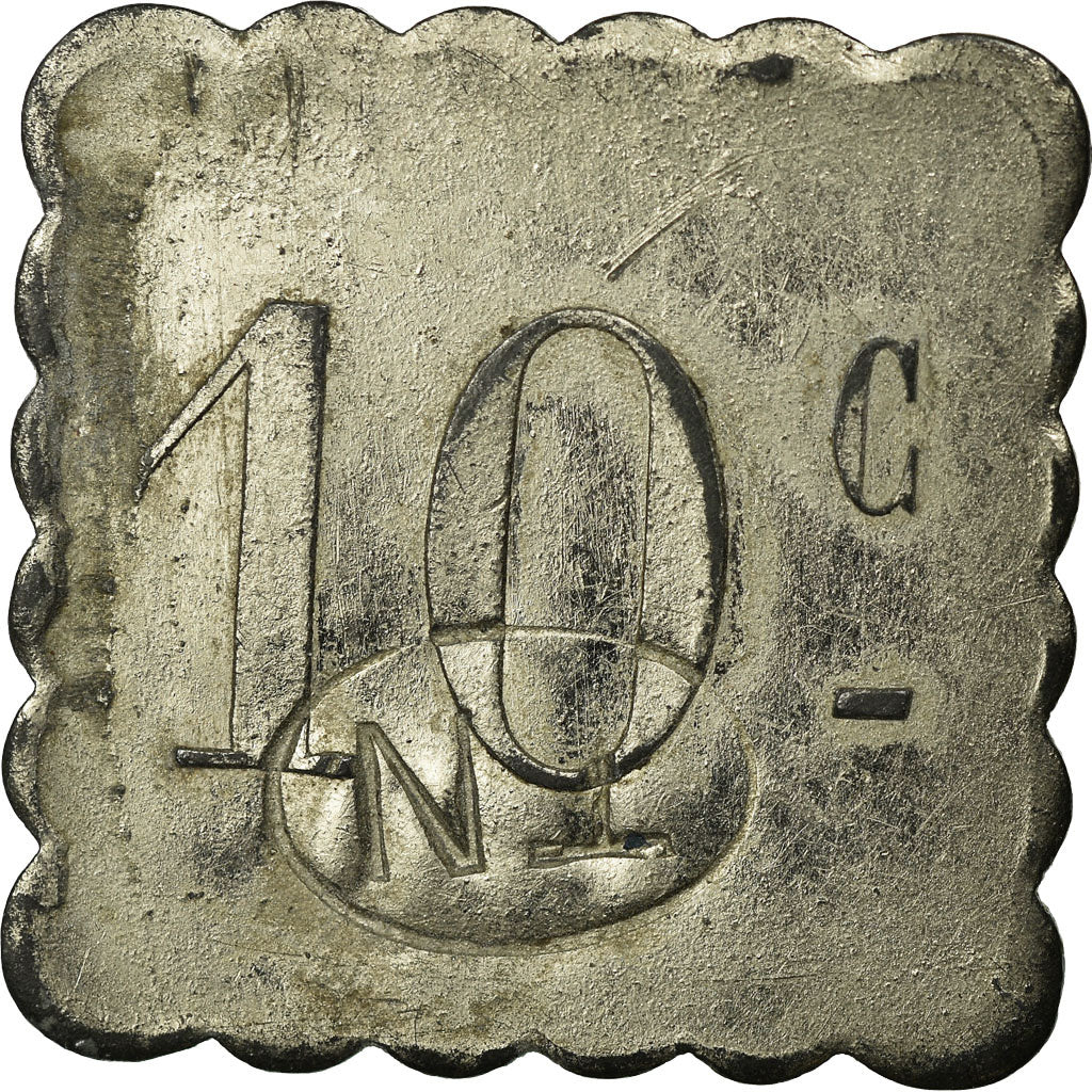 Moneta, Francia, Tramways, Nantes, 10 Centimes, BB+, Nickel plated zinc