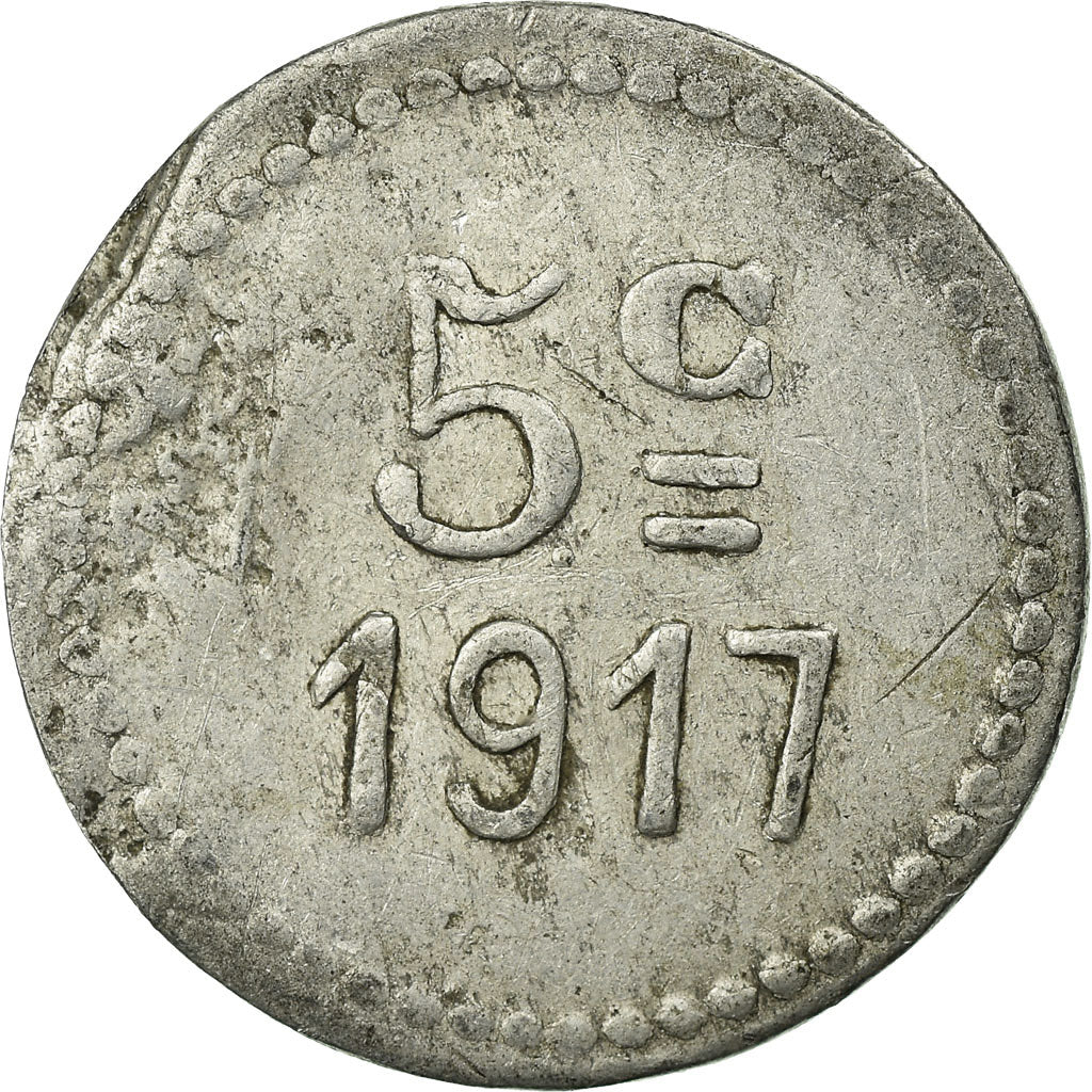 Coin, France, Union Commerciale, Peyriac, 5 Centimes, 1917, VF(30-35)