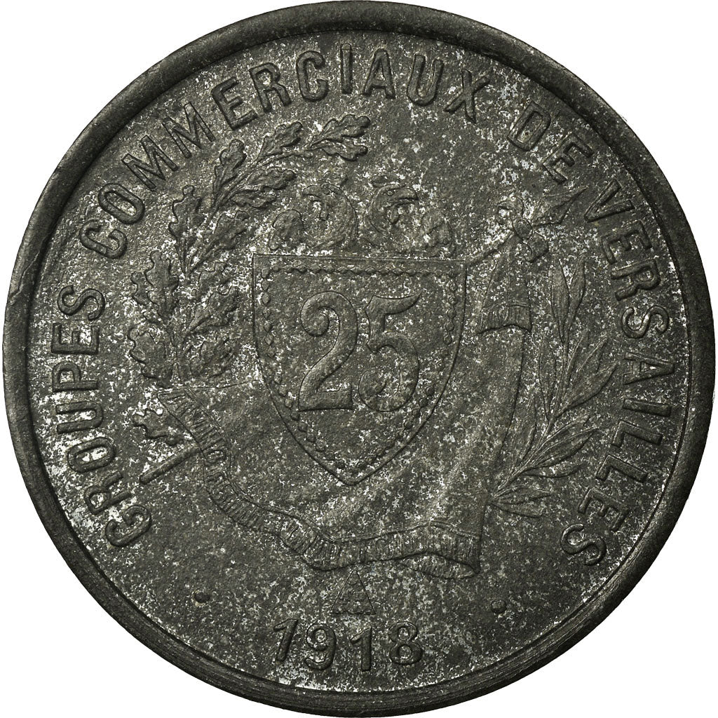 Coin, France, Groupes Commerciaux, Versailles, 25 Centimes, 1918, EF(40-45)