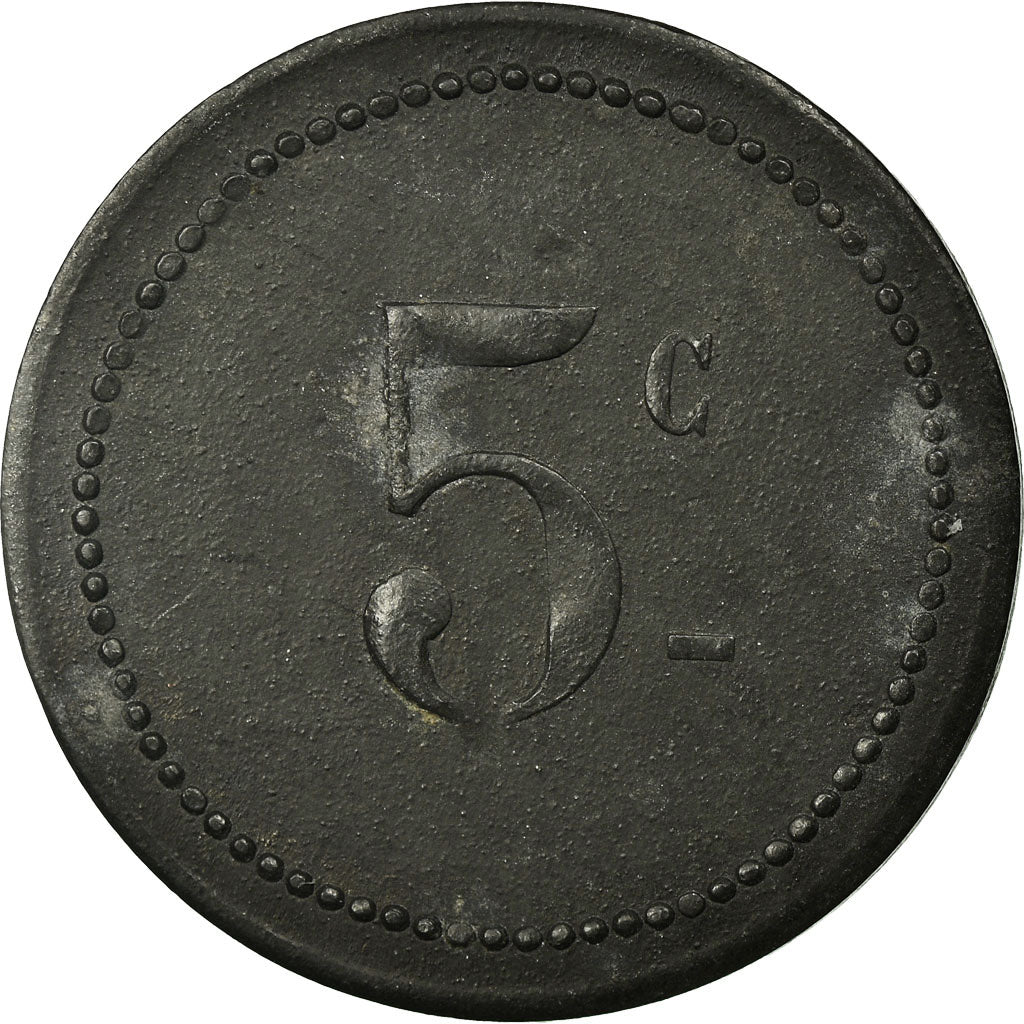 Moneda, Francia, A l'Aiglon, Narbonne, 5 Centimes, 1917, MBC, Cinc, Elie:15.3