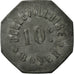 Monnaie, France, Bellevilloise Boyer, Paris, 10 Centimes, TTB, Zinc, Elie:B265.9