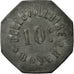 Monnaie, France, Bellevilloise Boyer, Paris, 10 Centimes, TTB, Zinc, Elie:B265.9