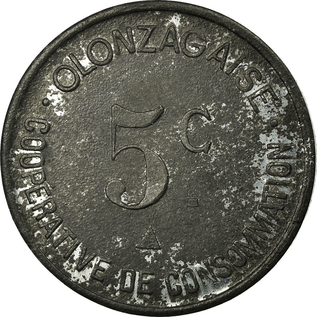 Coin, France, Coopérative de Consommation, Olonzac, 5 Centimes, 1918