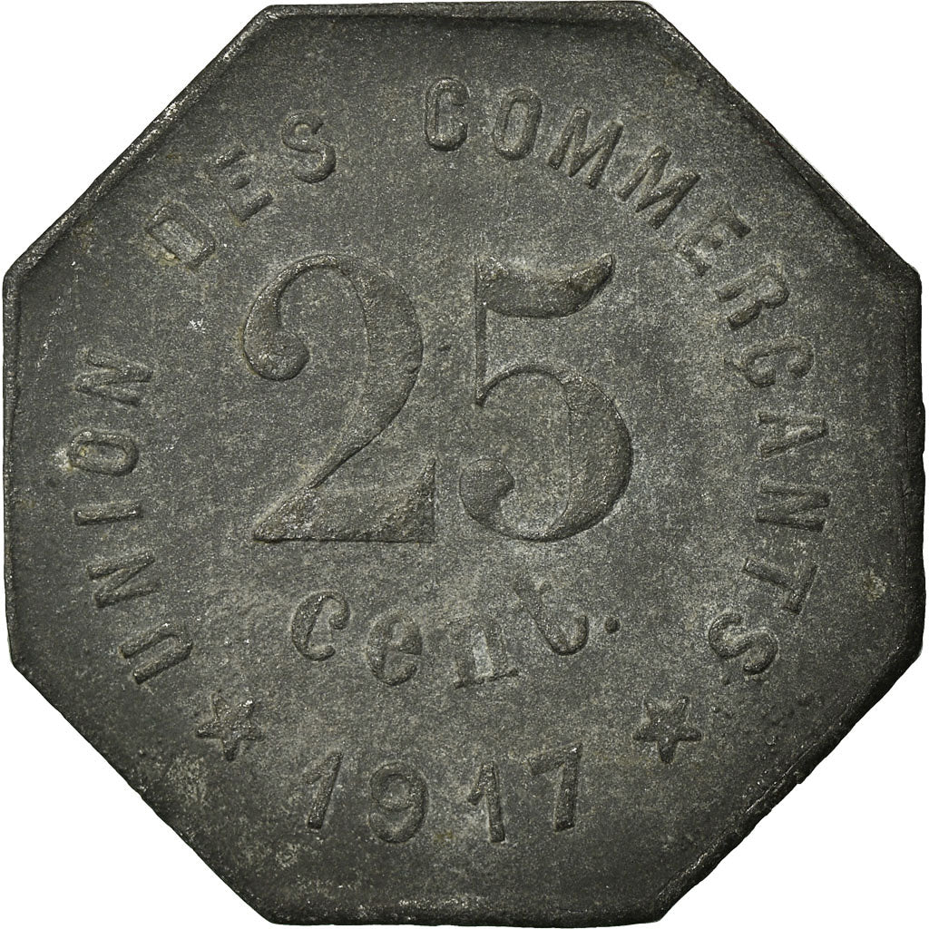 Münze, Frankreich, Union des Commerçants, Castelnaudary, 25 Centimes, 1917