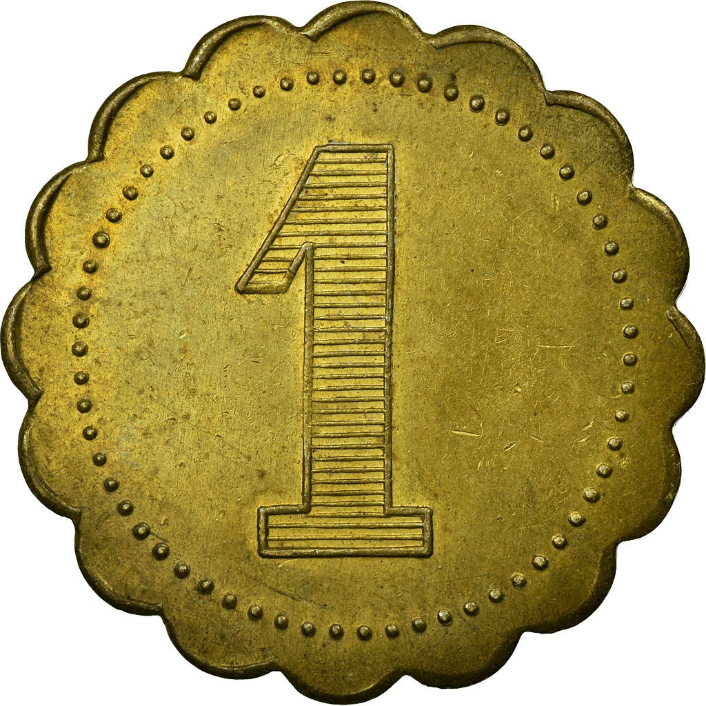 Coin, France, Ligue Monégasque, Monaco, 1 Franc, Very rare, AU(50-53), Brass