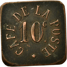 Coin, France, Café de la Poste, Perpignan, 10 Centimes, EF(40-45), Copper