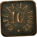 Coin, France, Café de la Poste, Perpignan, 10 Centimes, EF(40-45), Copper