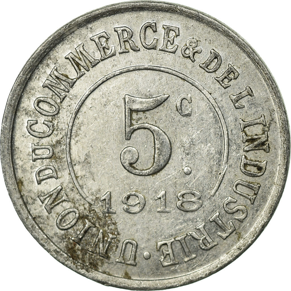 Coin, France, Union du Commerce et de l'Industrie, Poissy, 5 Centimes, 1918