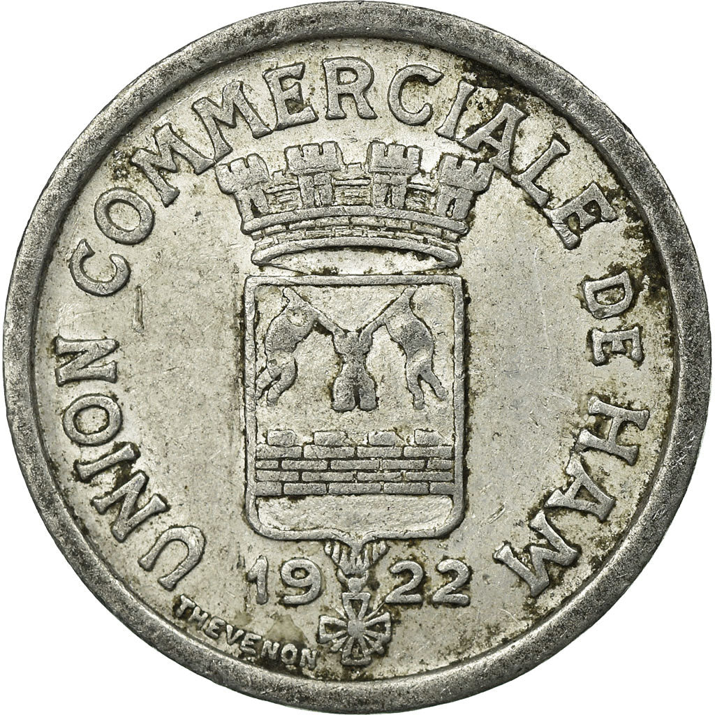 Coin, France, Union Commerciale, Ham, 10 Centimes, 1922, EF(40-45), Aluminium