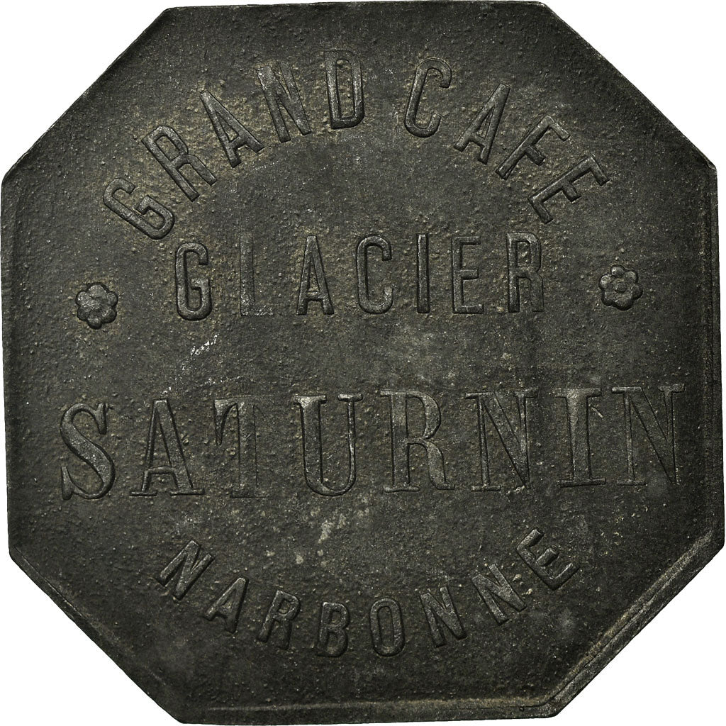 Coin, France, Grand Café Glacier, SATURNIN, Narbonne, 10 Centimes, EF(40-45)