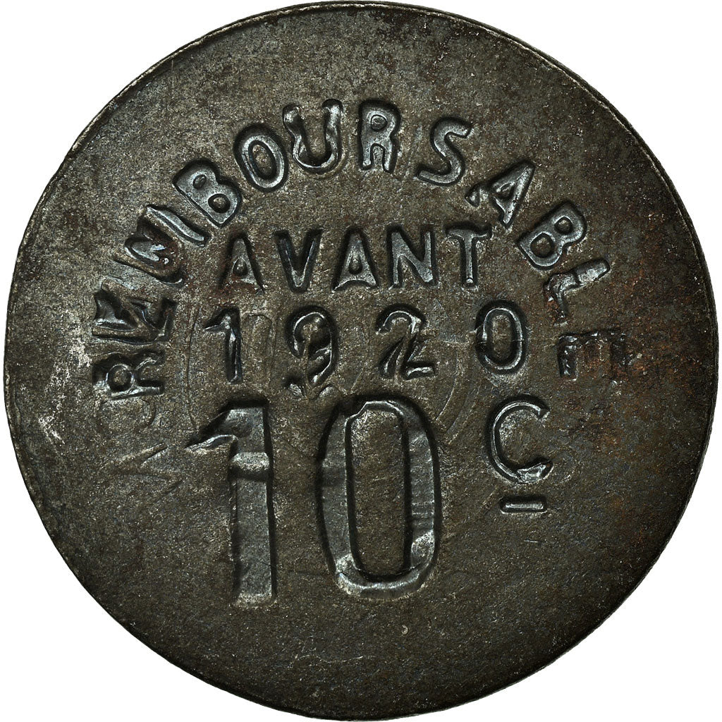 Coin, France, Union Fuméloise, Fumel, 10 Centimes, 1917, AU(50-53), Iron
