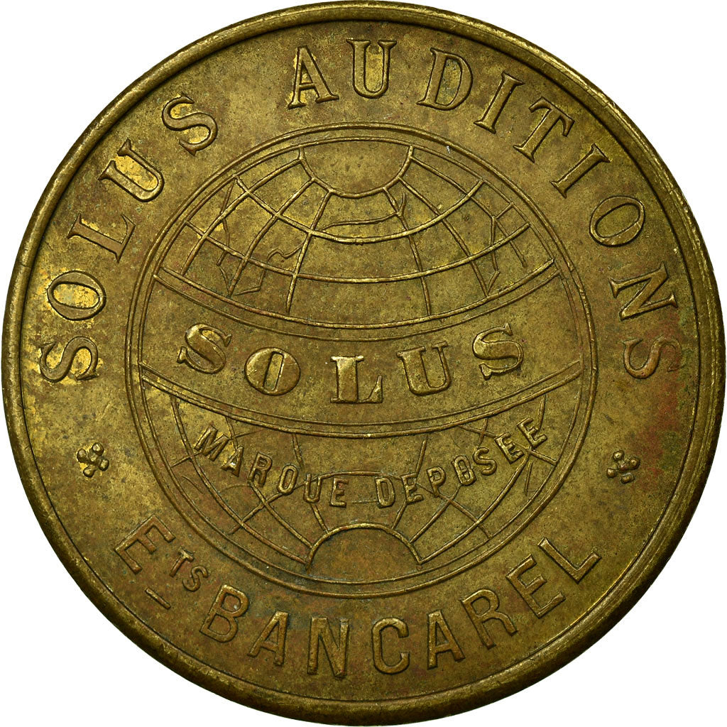 Monnaie, France, Solus Auditions, Ets BANCAREL, Paris, 20 Centimes, SUP, Laiton