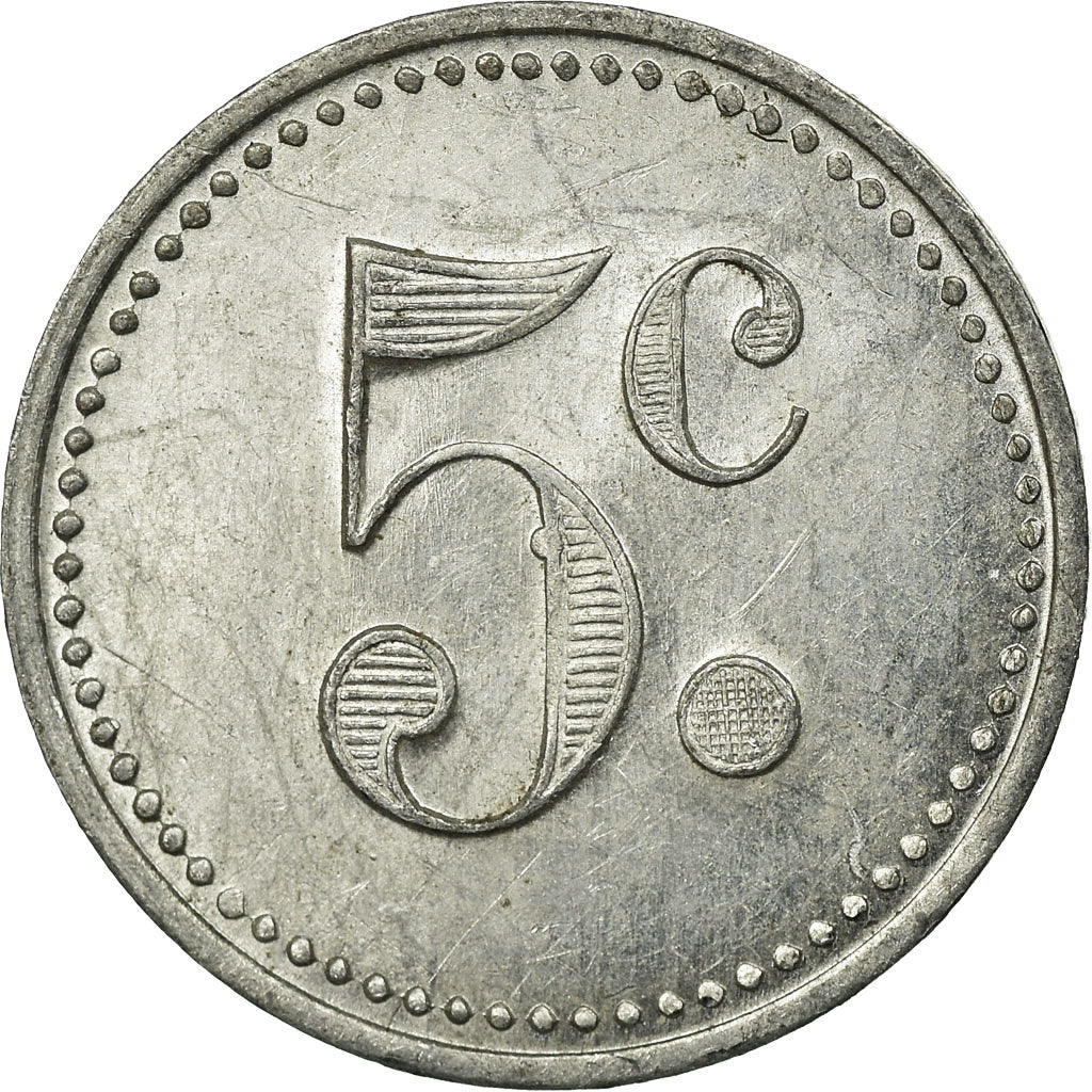 Coin, France, Union du Commerce & de l'Industrie, Sannois, 5 Centimes, 1920
