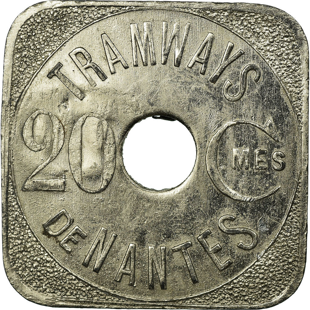 Munten, Frankrijk, Compagnie des Tramways, Nantes, 20 Centimes, PR, Nickel