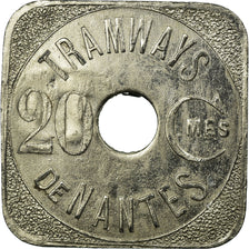 Munten, Frankrijk, Compagnie des Tramways, Nantes, 20 Centimes, PR, Nickel