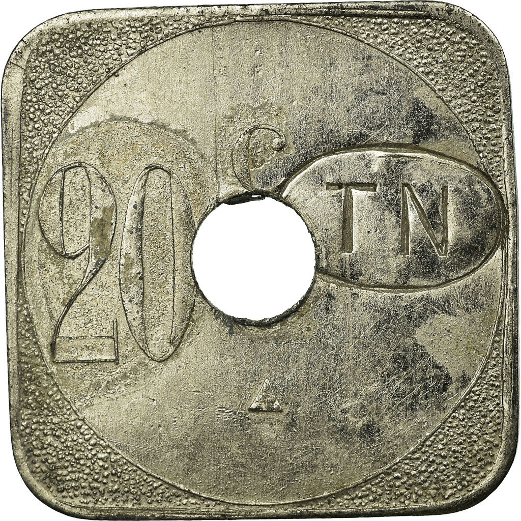 Munten, Frankrijk, Compagnie des Tramways, Nantes, 20 Centimes, PR, Nickel