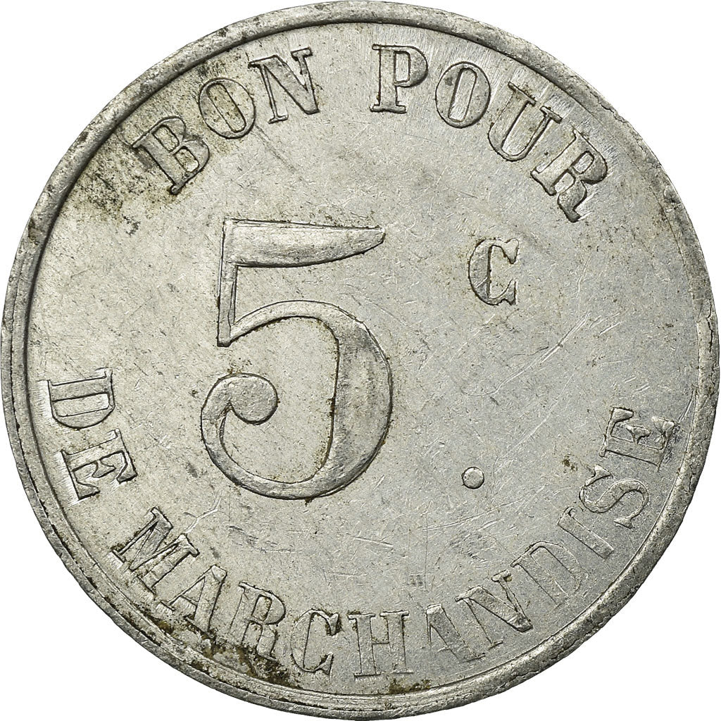 Coin, France, Société Coopérative U.C.L., Lorient, 5 Centimes, AU(50-53)