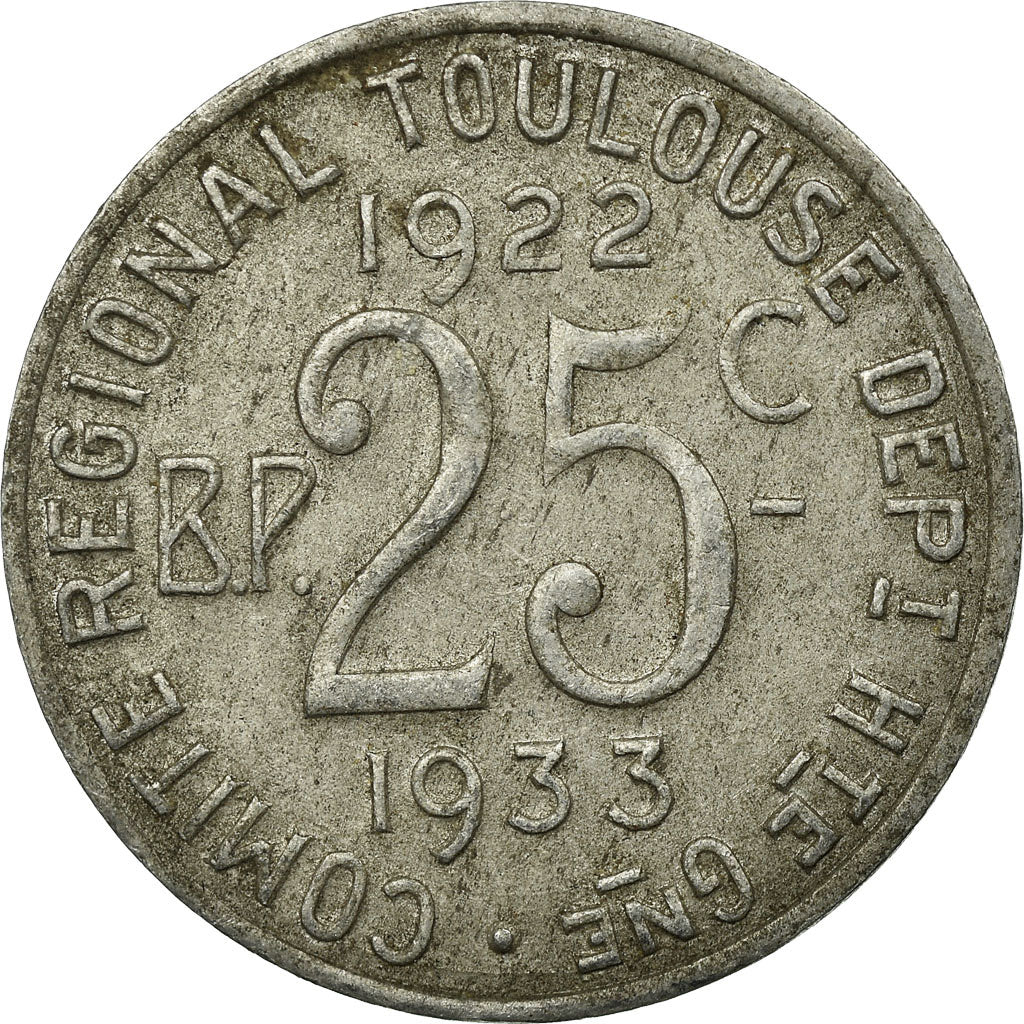 Münze, Frankreich, Union Latine, Comité du Sud-Ouest, Toulouse, 25 Centimes