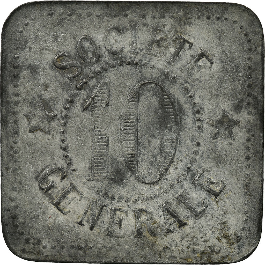 Coin, France, Société Générale, Service Intérieur, Paris, 10 Centimes