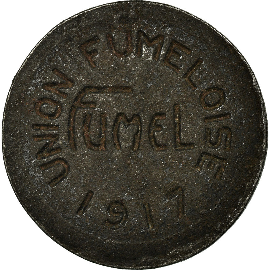 Moeda, França, Union Fuméloise, Fumel, 5 Centimes, 1917, EF(40-45), Ferro