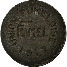 Moeda, França, Union Fuméloise, Fumel, 5 Centimes, 1917, EF(40-45), Ferro