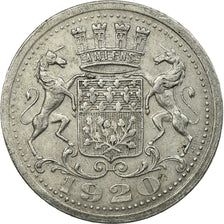 Moneta, Francia, Chambre de Commerce, Amiens, 25 Centimes, 1920, BB+, Alluminio