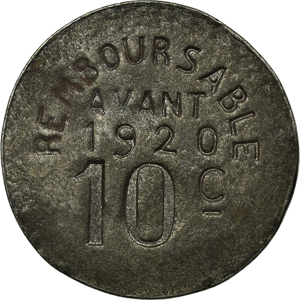 Moneda, Francia, Henric lou Biarnes, Pau, 10 Centimes, MBC+, Hierro, Elie:10.4