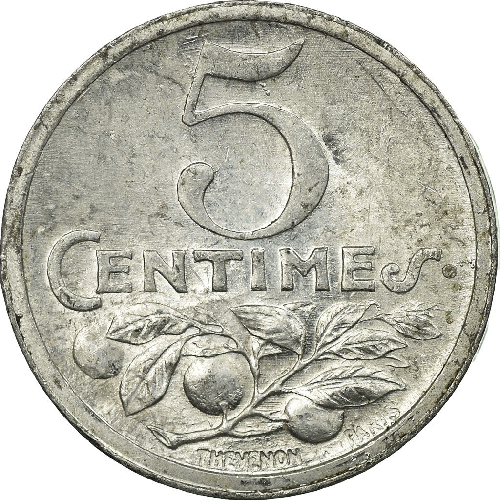 Moneta, Francja, Chambre de Commerce, Nice, 5 Centimes, 1920, AU(50-53)