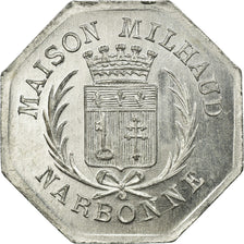 Coin, France, Maison MILHAUD, Narbonne, 10 Centimes, 1917, MS(63), Aluminium