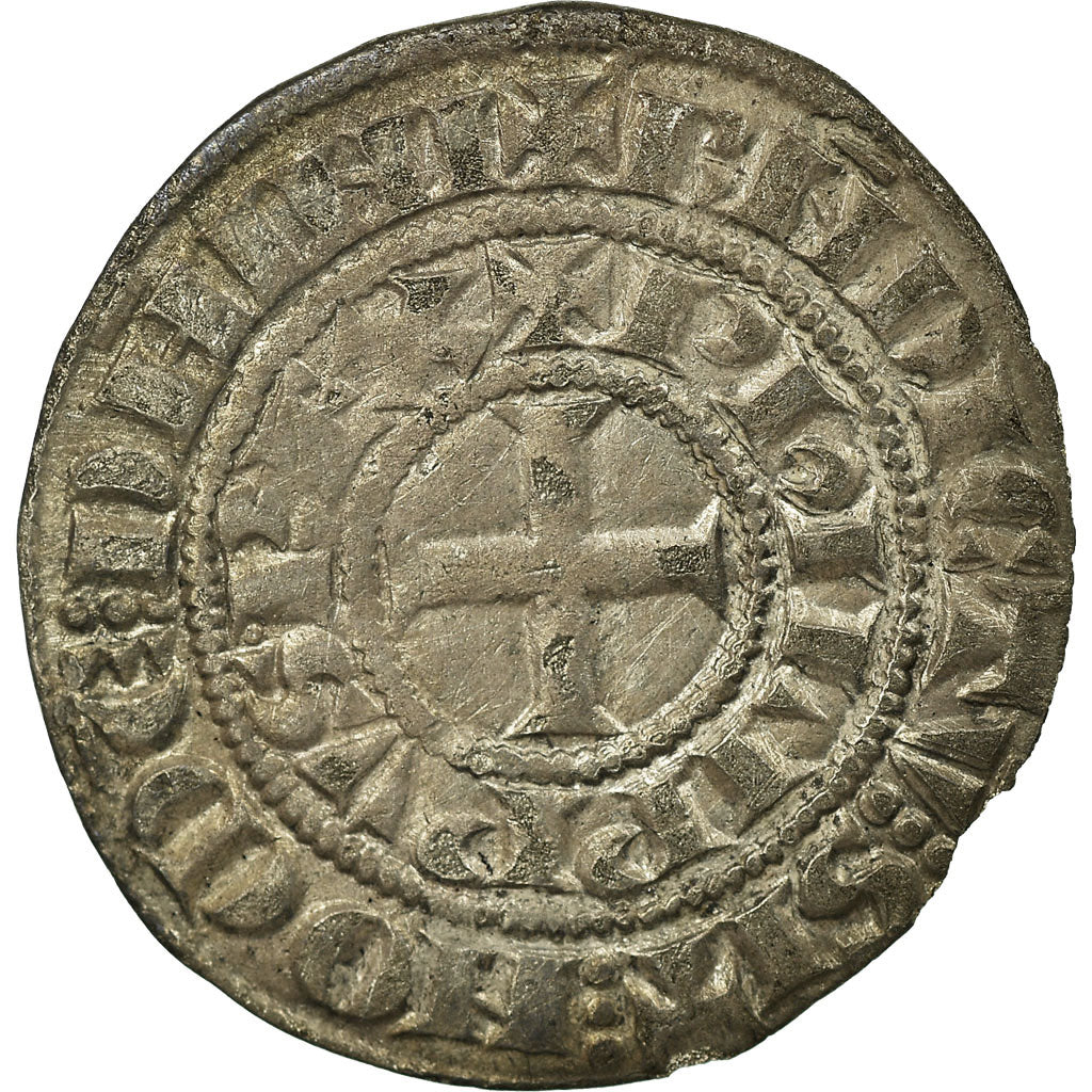 Moneta, Francia, Philip IV, Maille Tierce, MB+, Argento, Duplessy:219