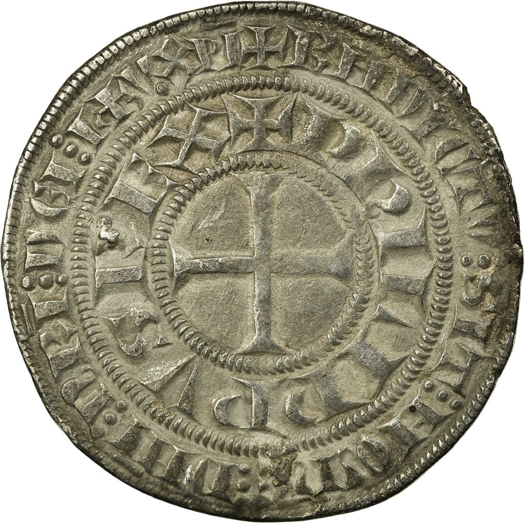 Moneda, Francia, Philip IV, Gros Tournois, MBC, Plata, Duplessy:213