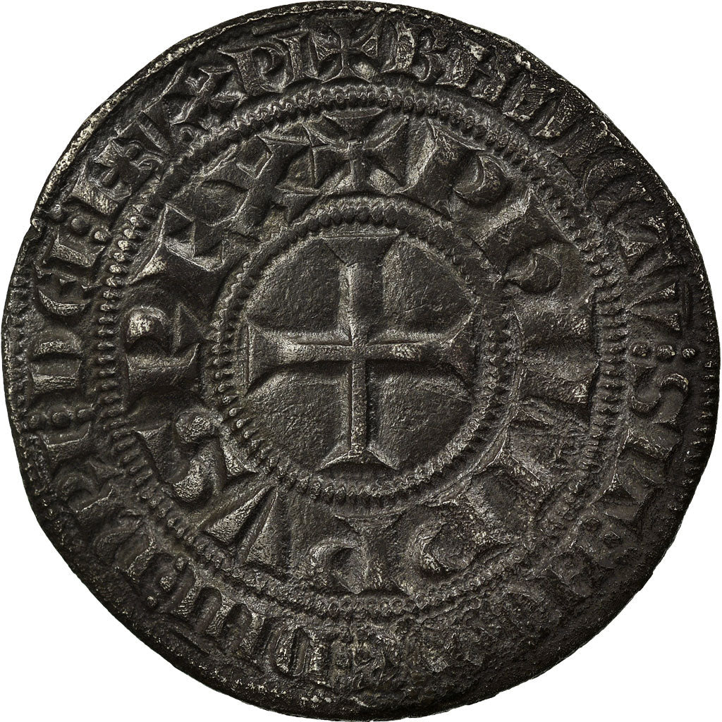 Moneda, Francia, Philip IV, Gros Tournois, MBC, Plata, Duplessy:213